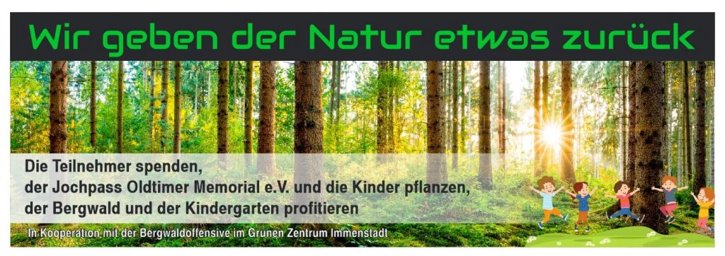 Baumpflanzaktion mit der Bergwaldoffensive - Jochpass Oldtimer Memorial 2022