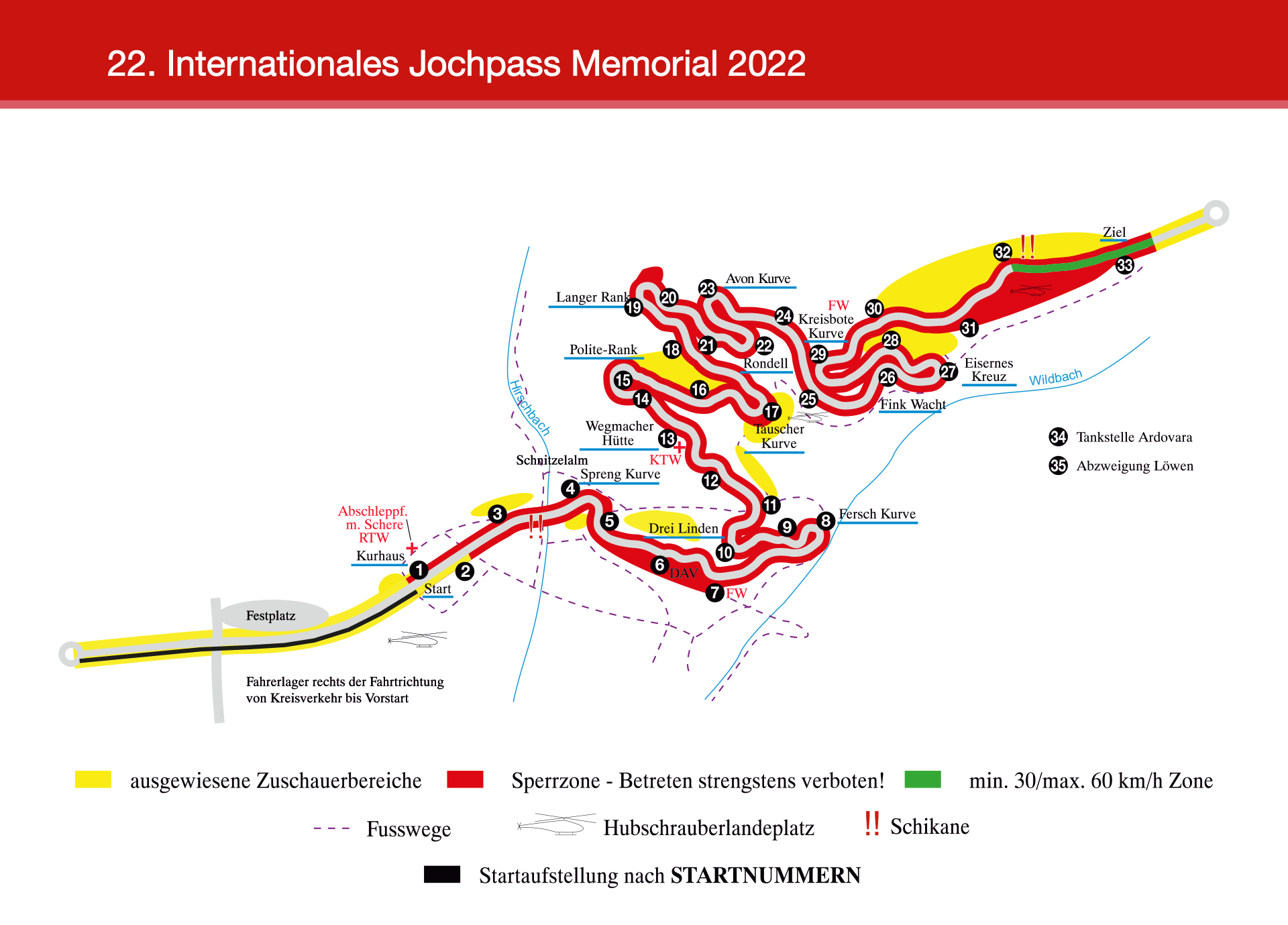 Jochpass Oldtimer Memorial Streckenplan